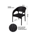 Outdoor Chair with Armrests in Rattan-Effect Polypropylene Zanzibar 