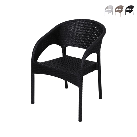 Outdoor Chair with Armrests in Rattan-Effect Polypropylene Zanzibar Promotion