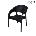 Outdoor Chair with Armrests in Rattan-Effect Polypropylene Zanzibar Promotion