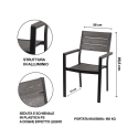 Amalfi Outdoor Aluminum Chair with Armrests and Wood-Effect Slats Bulk Discounts