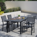 Amalfi Outdoor Aluminum Chair with Armrests and Wood-Effect Slats Catalog