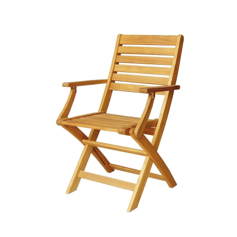Bali Folding Indoor Outdoor Chair with Armrests in Acacia Wood Promotion