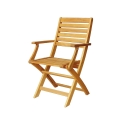 Bali Folding Indoor Outdoor Chair with Armrests in Acacia Wood Promotion