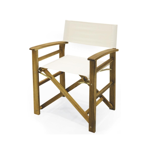 Folding Director's Chair in Acacia Wood and Polyester, Bali Model Promotion