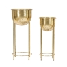 Set of 2 Gold Metal Planters for Plants Lumai Offers