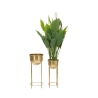 Set of 2 Gold Metal Planters for Plants Lumai Sale