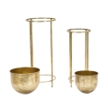 Set of 2 Gold Metal Planters for Plants Lumai Promotion