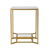 Double Marble Gold Metal Coffee Table with Marble Top, 47x47x60 Offers