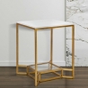 Double Marble Gold Metal Coffee Table with Marble Top, 47x47x60 On Sale