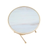 Round Gold Metal Table with Marble Top 50x50.5 Mat Discounts