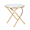 Round Gold Metal Table with Marble Top 50x50.5 Mat Offers
