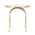 Round Gold Metal Table with Marble Top 50x50.5 Mat Sale