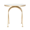 Round Gold Metal Table with Marble Top 50x50.5 Mat Sale
