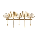 Metal Wall-Mounted Coat Rack with 5 Hooks, 26.3x49.5x6 cm, Leaves Design Promotion