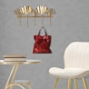 Metal Wall-Mounted Coat Rack with 5 Hooks, 26.3x49.5x6 cm, Leaves Design On Sale