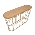 Boho Chic Metal Console Table with Rattan Top Samui Sale
