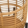 Set of 2 Round Rattan Plant Stands with Black Metal Base Zeyok Sale
