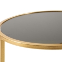 Gold Metal Coffee Table with 2 Smoked Glass Shelves - Mohana Discounts