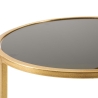 Gold Metal Coffee Table with 2 Smoked Glass Shelves - Mohana Discounts
