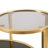 Gold Metal Coffee Table with 2 Smoked Glass Shelves - Mohana Catalog
