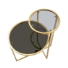 Gold Metal Coffee Table with 2 Smoked Glass Shelves - Mohana Offers