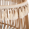 Set of 2 Round Storage Baskets in Rattan and Fabric Fuji Sale