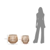 Set of 2 Round Storage Baskets in Rattan and Fabric Fuji Catalog