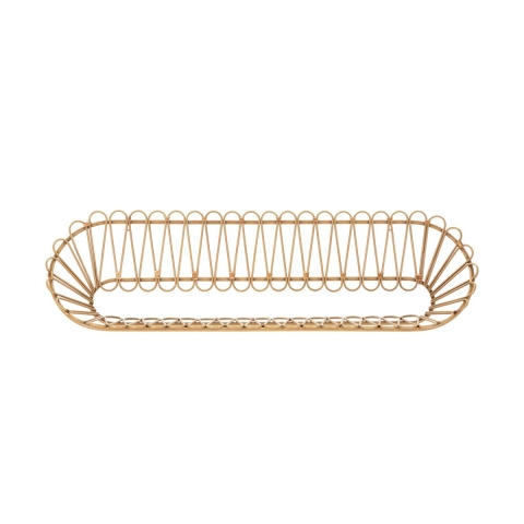 Boho Chic Panama Wall Shelf in Metal and Rattan Promotion