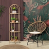 Metal and Rattan Chair with White Cushion, Boho Chic Panama On Sale