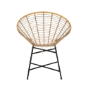 Metal and Rattan Chair with White Cushion, Boho Chic Panama Catalog