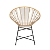 Metal and Rattan Chair with White Cushion, Boho Chic Panama Catalog