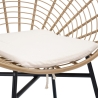 Metal and Rattan Chair with White Cushion, Boho Chic Panama Bulk Discounts