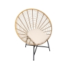 Metal and Rattan Chair with White Cushion, Boho Chic Panama Discounts