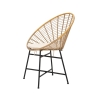 Metal and Rattan Chair with White Cushion, Boho Chic Panama Sale
