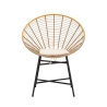 Metal and Rattan Chair with White Cushion, Boho Chic Panama Offers