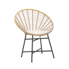 Metal and Rattan Chair with White Cushion, Boho Chic Panama Promotion