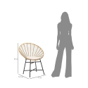 Metal and Rattan Chair with White Cushion, Boho Chic Panama Characteristics