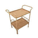 Panama Metal and Rattan Serving Cart with Bottle Holder Offers