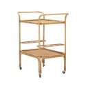 Panama Metal and Rattan Serving Cart with Bottle Holder Sale