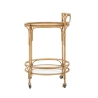 Round Rattan Serving Cart with Glass Shelves Panama Sale