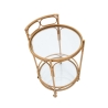 Round Rattan Serving Cart with Glass Shelves Panama Discounts