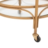 Round Rattan Serving Cart with Glass Shelves Panama Choice Of