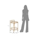 Round Rattan Serving Cart with Glass Shelves Panama Model