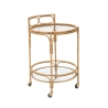 Round Rattan Serving Cart with Glass Shelves Panama Promotion