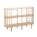 Boho Chic Entryway Console Table with 3 Shelves in Metal and Rattan - Panama Promotion