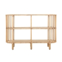 Boho Chic Entryway Console Table with 3 Shelves in Metal and Rattan - Panama Offers