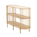 Boho Chic Entryway Console Table with 3 Shelves in Metal and Rattan - Panama Sale