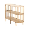 Boho Chic Entryway Console Table with 3 Shelves in Metal and Rattan - Panama Sale
