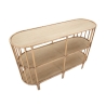 Boho Chic Entryway Console Table with 3 Shelves in Metal and Rattan - Panama Discounts
