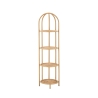 Round Corner Bookshelf in Rattan and Metal, 4 Shelves - Panama Promotion